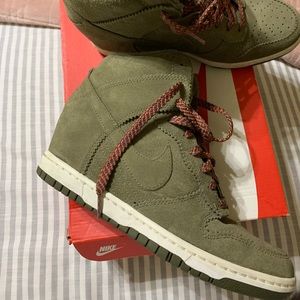 Olive green Nike wedges